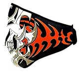 Yasson Mens Reversible Windproof Black Tribal Classic Skull Neoprene Half Facemask