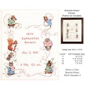 Click here to buy Beatrix Potter Birth Sampler 2 (Girl) Cross Stitch... by Beatrix Potter.