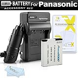 Battery And Charger Kit For Panasonic Lumix DMC-ZS50K, DMC-ZS45K, DMC-ZS40K, DMC-ZS35K, DMC-LZ40k Digital Camera Includes Replacement DMW-BCM13E Battery + Ac/Dc Charger + More