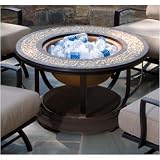 Umbria Round Lounge Table With Fire Pit And Beverage Center