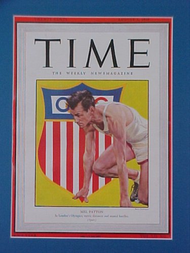 Mel Patton London Olympics August 2 1948 Time Magazine Fabulous Beautiful Condition Professionally Matted Cover 11 X 14 Inch Size Delivered Ready For Framing