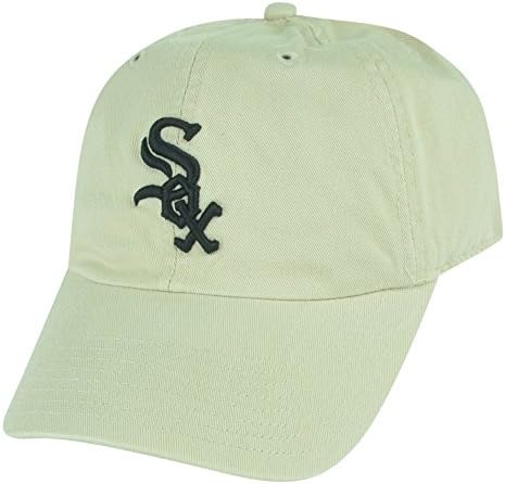 MLB Chicago White Sox Valo Garment Wash Strapback Buckle Beige Slouched Hat Cap