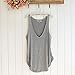 Fashion Summer Woman Lady Sleeveless V-Neck Candy Vest Loose Tank Tops T-Shirt (Grey)