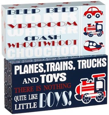 2 Piece Transportation Plock Hanging Art Set (Set of 3)