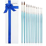 Dainayw Detail Paint Brushes Set-11 Piece Miniature Brushes for Art Painting Watercolor, Acrylic, Oil, Ink & Face Painting. Artist Brush, No Shedding, Short Handle