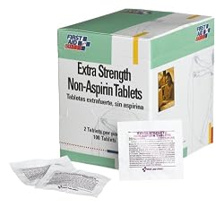 First Aid Only Extra-strength Non-aspirin Tablets, 50 2-packs, 100-Tablet Boxes (Pack of 4)