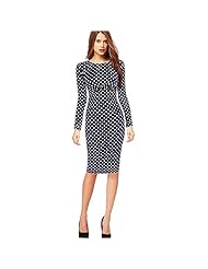 Long Sleeves Polka Dot Print Nylon/Spandex Scoop Neck Above the Knee Party Dress/Wedding Dress 