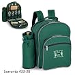 Hawaii Warriors Sorrento Insulated Deluxe Picnic Backpack - Hunter Green w/Embroidery