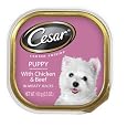 Cesar Canine Cuisine Puppy with Chicken & Beef In Meaty Juices for Small Dogs, 3.5-Ounce Trays  (Pack of 24)