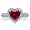 Sterling Silver 925 Heart Ruby Cubic Zirconia CZ Halo Solitaire Ring - Nickel Free Engagement Wedding Ring Size 4