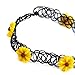 Yellow Flower　Retro 80s 90s Style Elastic Tattoo Choker Necklace