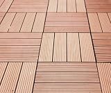 from e.lab.shop 30x Wooden Decking Patio Garden TILES 30cm Square (2.7sqm)