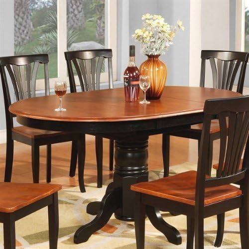 Wooden Imports Furniture AVON11-T-BL&amp;CH Avon Oval Table With 18 in. Butterfly leaf - Black and Cherry Finish.