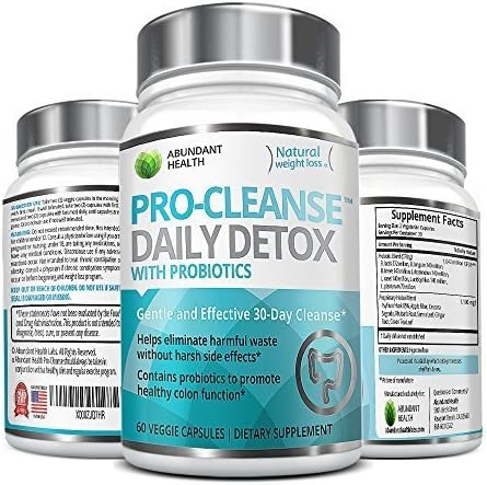 3 Bottle Bundle - Save an Extra 10% - PRO-CLEANSE Daily Detox Formula with Probiotics - 60 Veggie Caps - 1,100mg Per Serving - Supports Natural Weight Loss &amp; Increased Energy Levels