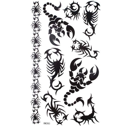 King Horse Black totem sexy scorpion waterproof tattoo stickers