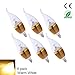 ELETA 6 Pack E12 LED Candelabra/Chandelier Bulbs, Warm White 3000 Kelvin, 3W Equivalent to 25W, 250 Lumens, Non-Dimmable, Gold Color Shell, Flame Shape