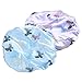 Mudder Waterproof Women Shower Bath Cap, 2 Pack, Blue and Purple