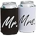 Cute Can Cooler Sets - Wedding Gift - Engagement Gift (Black/White - Mr and Mrs)