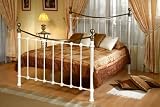 4ft6 Kelso Cream/Brass Metal Bed Frame