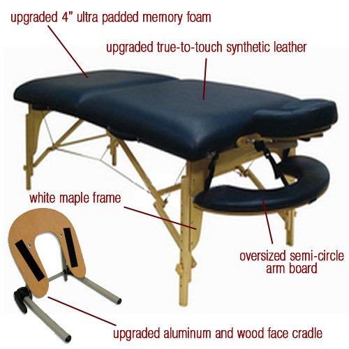 Zen Elite Professional Oversized Portable Folding Massage Table w/Bonuses - Charcoal Black
