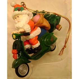 Trim A Home Santa on Scooter Collectible Tree Charm / Ornament