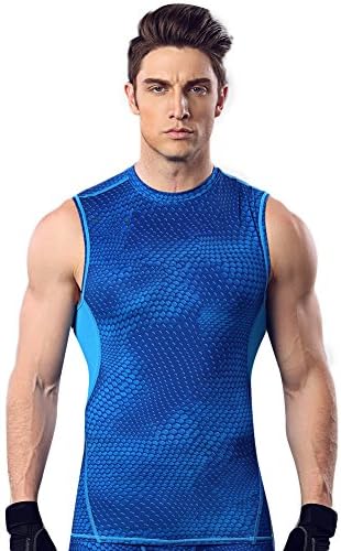 HAKUMA Men's Sport Vest Sleeveless Compression Shirt Tank Top for Running Fitness