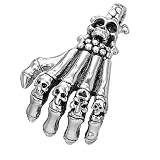 51vDO7bNdCL. SL160  Bling Jewelry Stainless Steel Skeleton Hand Pendant [Jewelry]