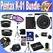 Pentax K-01 16MP APS-C CMOS Compact System Camera With 18-55mm and 55-200mm Lens (White) + Extended Life Battery + 32GB SDHC Class 10 Memory Card + USB Card Reader + Memory Card Wallet + Deluxe Case w/Strap + Shock Proof Deluxe Case + Mini HDMI to HDMI Cable + 3 Piece Professional Filter Kit + Super Wide Angle Lens + 2x Telephoto Lens + Professional Full Size Tripod + Accessory Saver Bundle!