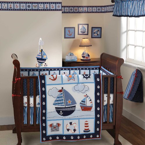 Sail Away 4 Piece Baby Crib Bedding Set with Bumper by Bedtime OriginalsB009PMHFW0