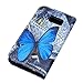 JanCalm [Kickstand Pattern Premium PU Leather Wallet [Card/Cash Slots] Flip Cover for Samsung Galaxy S7Including-ONE Crystal Pen (Lovely Butterfly)