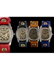 Youyoupifa Ladies Gear Round Face Alloy Dial Blue Leather Strap Quartz Wrist Watch