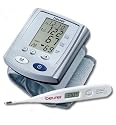 BLOOD PRESSURE WRIST MONITOR + WATERPROOF DIGITAL THERMOMETER