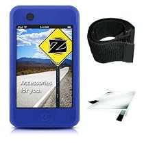 iPod Touch Premium Silicone Case for Apple iPod Touch 8GB and 16GB MP3 Players with Screen Protector and Armband - Ocean Blue