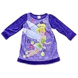 AME Sleepwear Girls 2-6X Tinkerbell Holiday Magic 2 Dorm Shirt, Multi, 4T