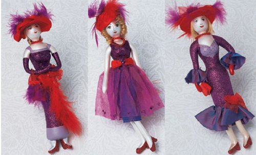 Set of 12 Red Hat Society Glass Christmas Ornaments