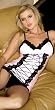 Lycra Mini Dress With Scalloped Flower Lace Trim And Lace Up Front