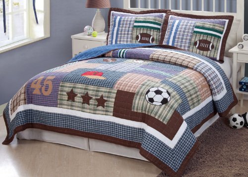 Field Sports Twin Quilt with Pillow Sham Field Sports Twin Quilt with Pillow Sham