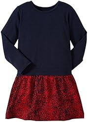 Girls Cotton/Spandex Dropped   Waistline Animal Print Stretchy  Dress