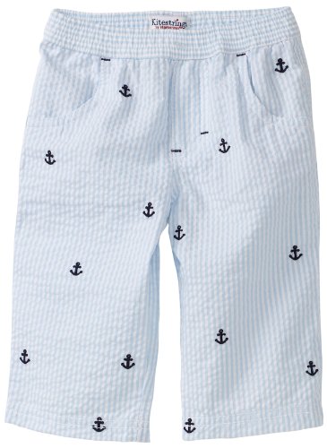 Hartstrings Baby-boys Newborn Embroidered Seersucker Pull On Pant, Light Blue, 6-9 Months