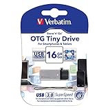 Verbatim バーベイタム microUSB と USB 3.0メモリ 2in1 OTG スマートフォン&amp;タブレット、コンピューター対応 (TINYシリーズ R: 80MB/S、W:25MB/S) (16GB, シルバー色)