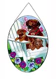 Adirondack Chair & Dogs Oval Suncatcher