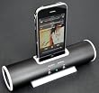 BLACK iSPEAKER - IPOD PORTABLE SPEAKER & DOCKING STATION FOR IPHONE/IPHONE 3G/IPHONE 3GS/IPHONE 4, IPOD CLASSIC 1ST/2ND/3RD/4TH/5TH/6TH GEN, TOUCH 1ST/2ND/3RD/4TH GEN, NANO 1ST/2ND/3RD/4TH/5TH/6TH GEN, IPOD SHUFFLE 1ST/2ND/4TH GEN