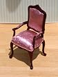 Sale!!! Miniature Upholstered Mahogany Arm Chair in Pink Velvet