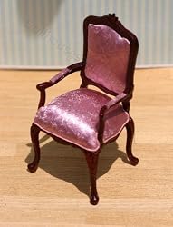 Sale!!! Miniature Upholstered Mahogany Arm Chair in Pink Velvet