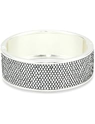 Betsey Johnson Silver-Tone Snake Inlay Bangle Bracelet