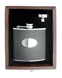 Review Quality Gold  / Black Faux Leather Stainless Steel 6oz Flask