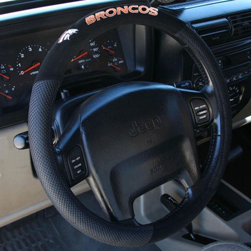 Denver Broncos Black Steering Wheel Cover