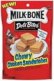 Milk-Bone Deli Bites Chewy Chicken Sandwiches Dog Treats, 5.6-Ounce Pouches (Pack of 10)