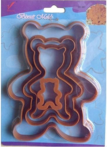 FLYMOR Baking Tools 4PCS Bear Shape Muffin Cookie Cutter Paste Sugarcraft Mold