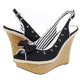 51vE%2BbnGt2L. SL160  Sofie5 Canvas Wedge Sandals BLACK